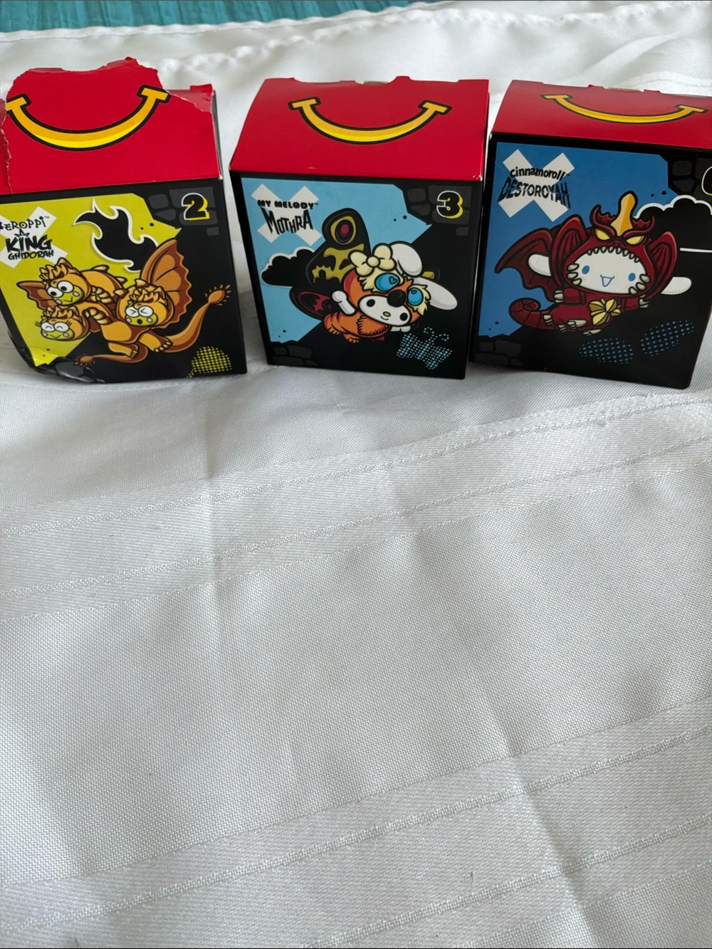 McDonald's Mini Character Boxes - Red, Black & Blue Artwork (Set of 3)